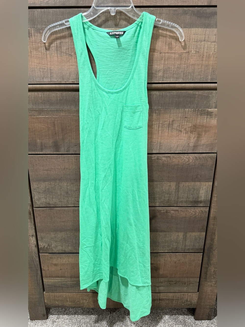 Express Women’s Mint Green Racerback high-low Dress -Small